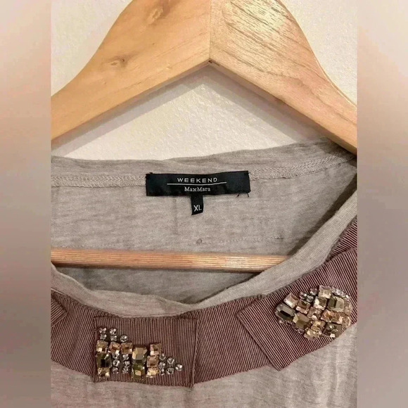 MaxMara WEEKEND jeweled jersey Knit long sleeve top size XL - Picture 5 of 5